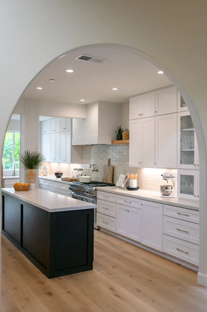 Architectural interior photography of a modern luxury kitchen design.